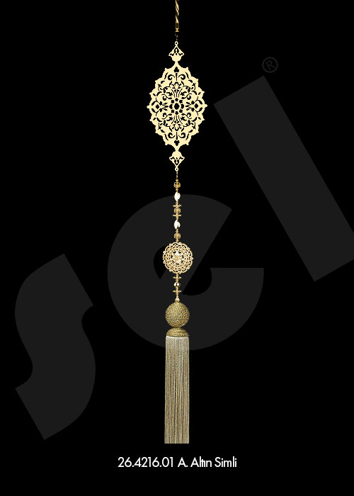 Bronz Sarkıt Püskül Dantel - Perde Aksesuarları