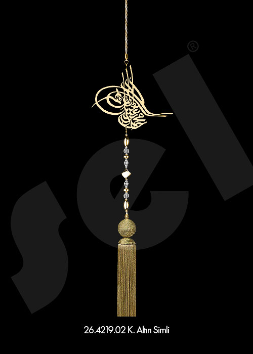 Bronz Sarkıt Püskül Tuğra - Perde Aksesuarları