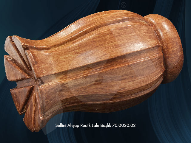 Sellini Ahşap Rustik Lale Başlık - Perde Aksesuarları