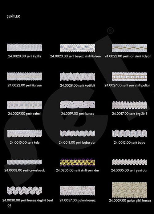 Sutaşı Şeritler - Galonlar - Perde Aksesuarları